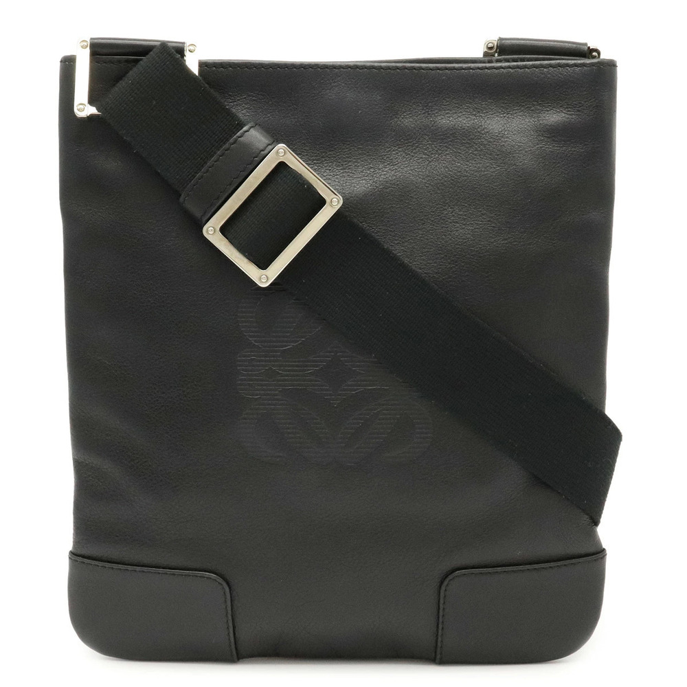 Loewe Anagram Crossbody Bag Gusset Leather Black